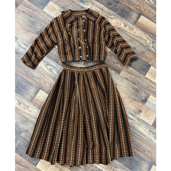 Vintage Handmade Corduroy Blazer and Skirt Set Women's XS - Picture 1 of 9